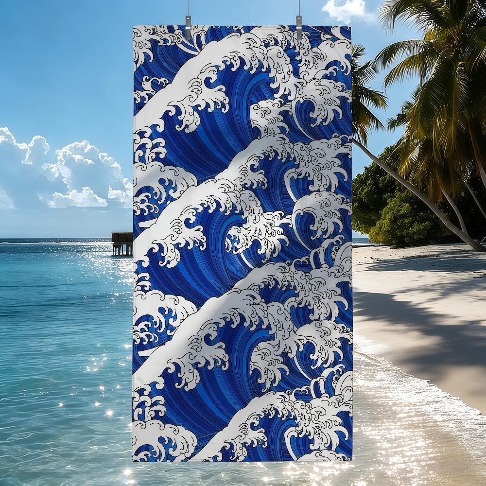 De Grote Golf bij Kanagawa Hokusai Handdoek Sneldrogende Strandhanddoeken Zijn Geschikt Voor Zwembaden Kamperen Yoga En De Sportschool