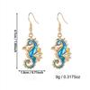 Trendige Sommer Strand Accessoires Kawaii Seepferdchen Statement Ohrringe Gold Farbe Metall Meeresleben Schmuck für Damen Urlaub