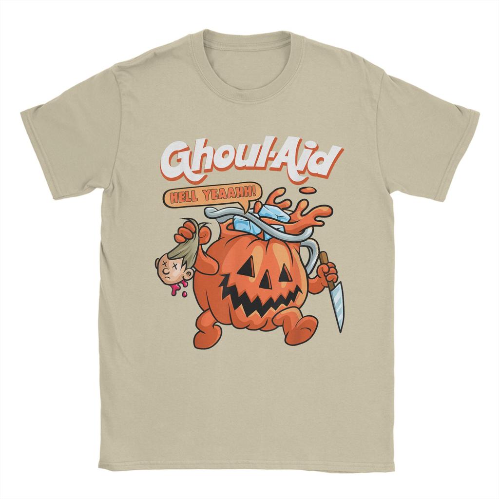 Cool Ghoul Aid Funny Ghoul Pumpkin Cute Meme Halloween T Shirt  Fashion T Shirts Short-Sleeve Tops Summer Plus Size 5XL Clothing