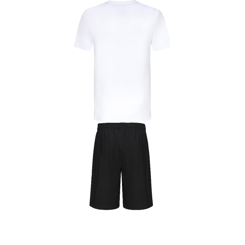 Adidas Taekwondo Round Neck Pullover Short Sleeve T-Shirt Fashion Simple Drawstring Shorts Casual Sports Set Men Set ADICLTS24TK-WG+S21ATMSH1T-BW