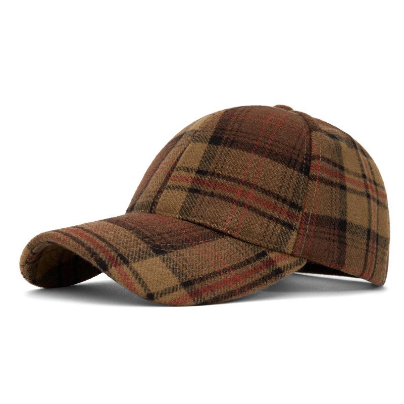 Autumn Winter Women's Plaid Baseball Cap Vintage Cap Men's Sun Hat British Hat