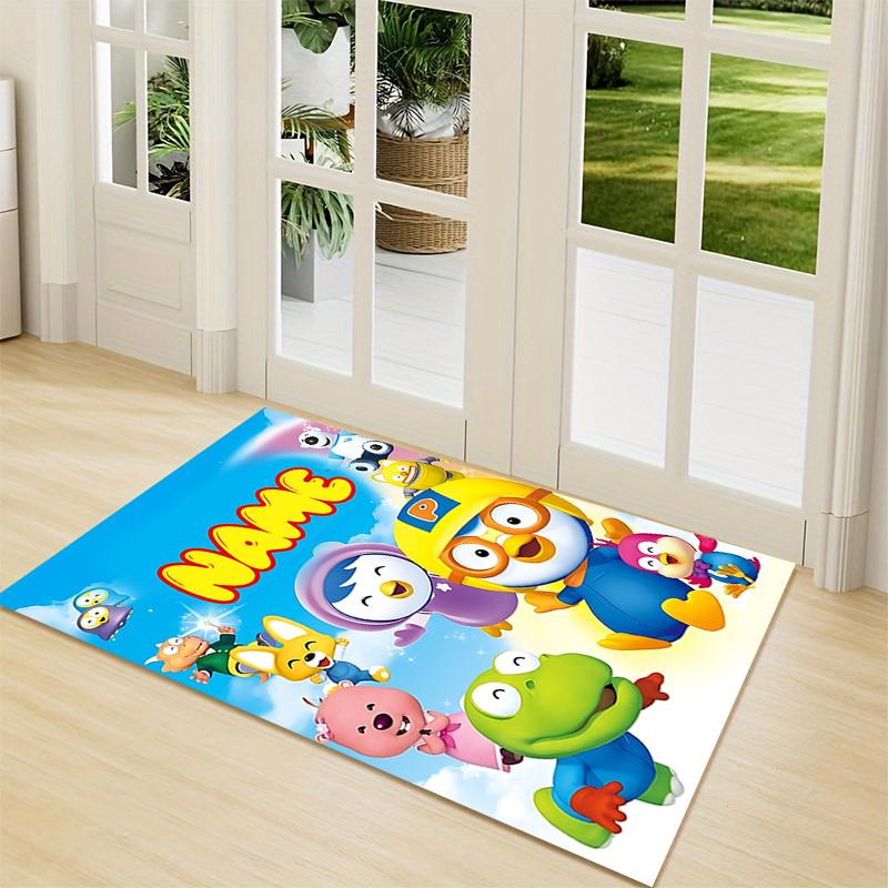 Custom Name Pororo Friends Adventure Carpet Rug Customizable Soft Washable Anti-Slip Home Living Room Sofa Mats Personalized Rug. 0909165