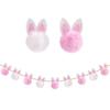 Premium Nonwoven Fabric Easter Rabbits Ear Banners Spring Festival Hanging Flag For Indoor Outdoors Holiday Decorating
