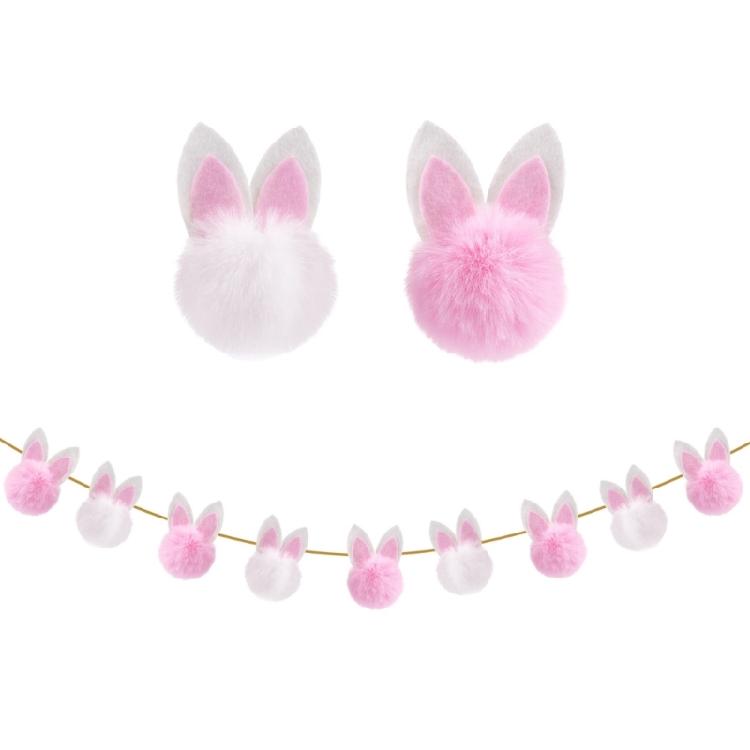 Premium Nonwoven Fabric Easter Rabbits Ear Banners Spring Festival Hanging Flag For Indoor Outdoors Holiday Decorating