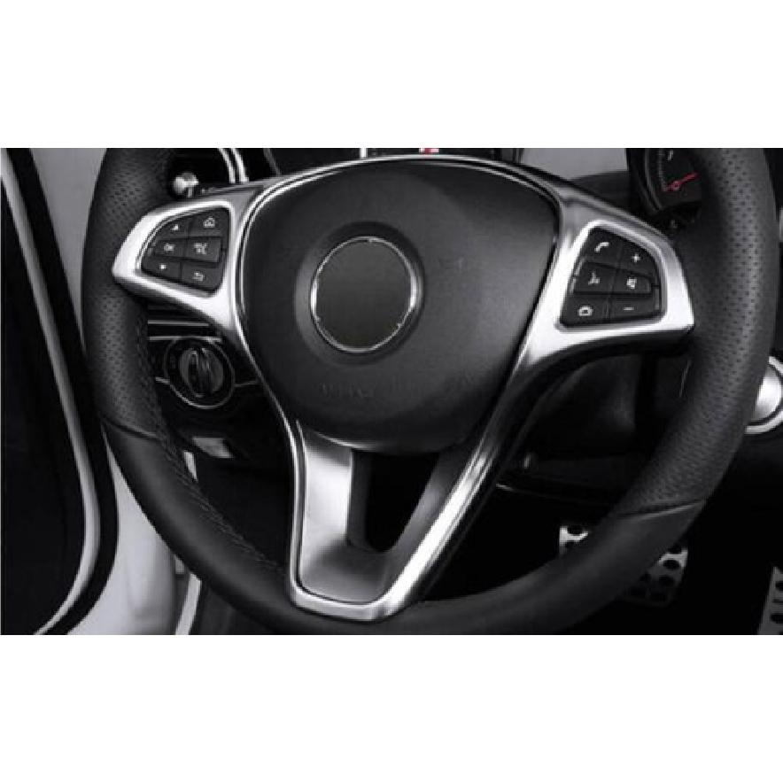 For Mercedes-Benz GLA 2018- Matte Silver Steering Wheel Control Cover Trim