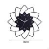 Contemporary Silent Analog Wall Clock with Flower Shaped Acrylic Design Non Ticking Round Wood