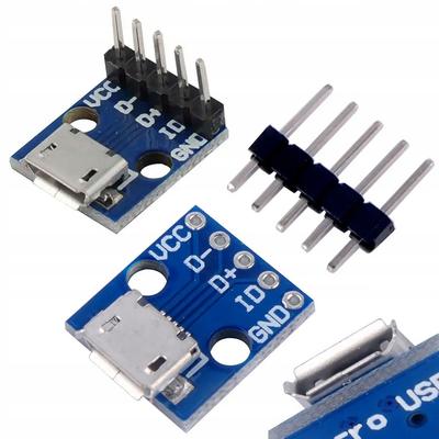 Rosfix Gniazdo Micro USB 5 Pin – Wlutowane Na Płytkę PCB | Kompaktowe Wymiary | Idealne Do Projektów DIY