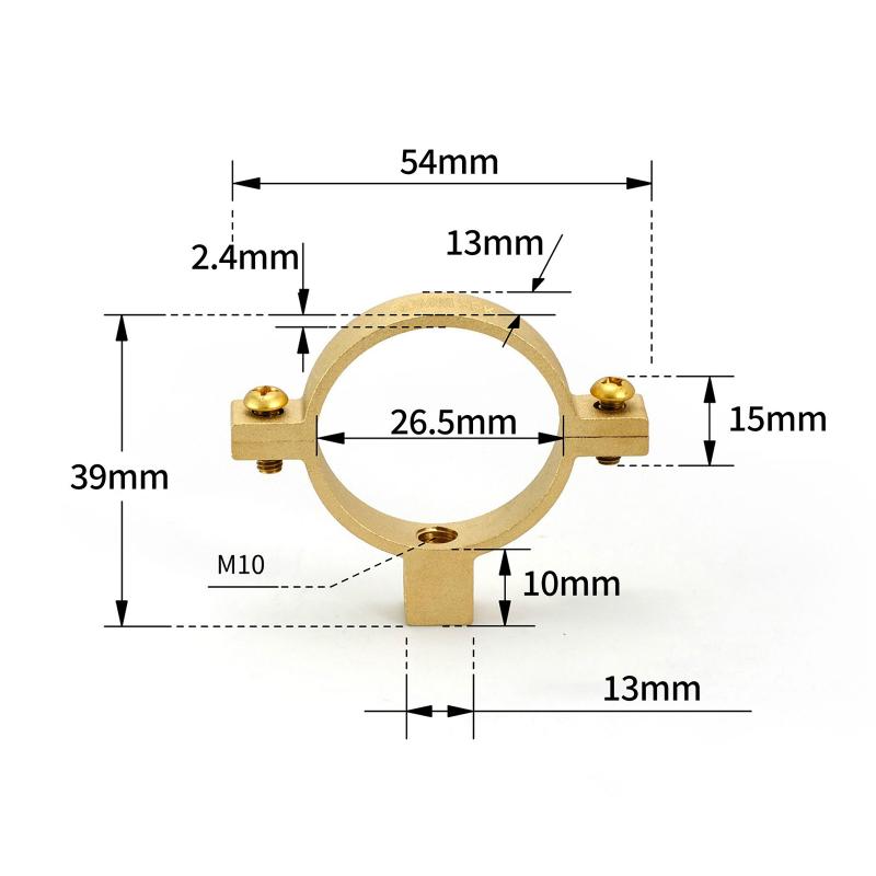 1 st 15/22/28/35/40 mm Passar Ytterdiameter Rör Mässing M10 Rörklämma Fäste Stöd Hängare Fast VVS Vattenbytesdelar