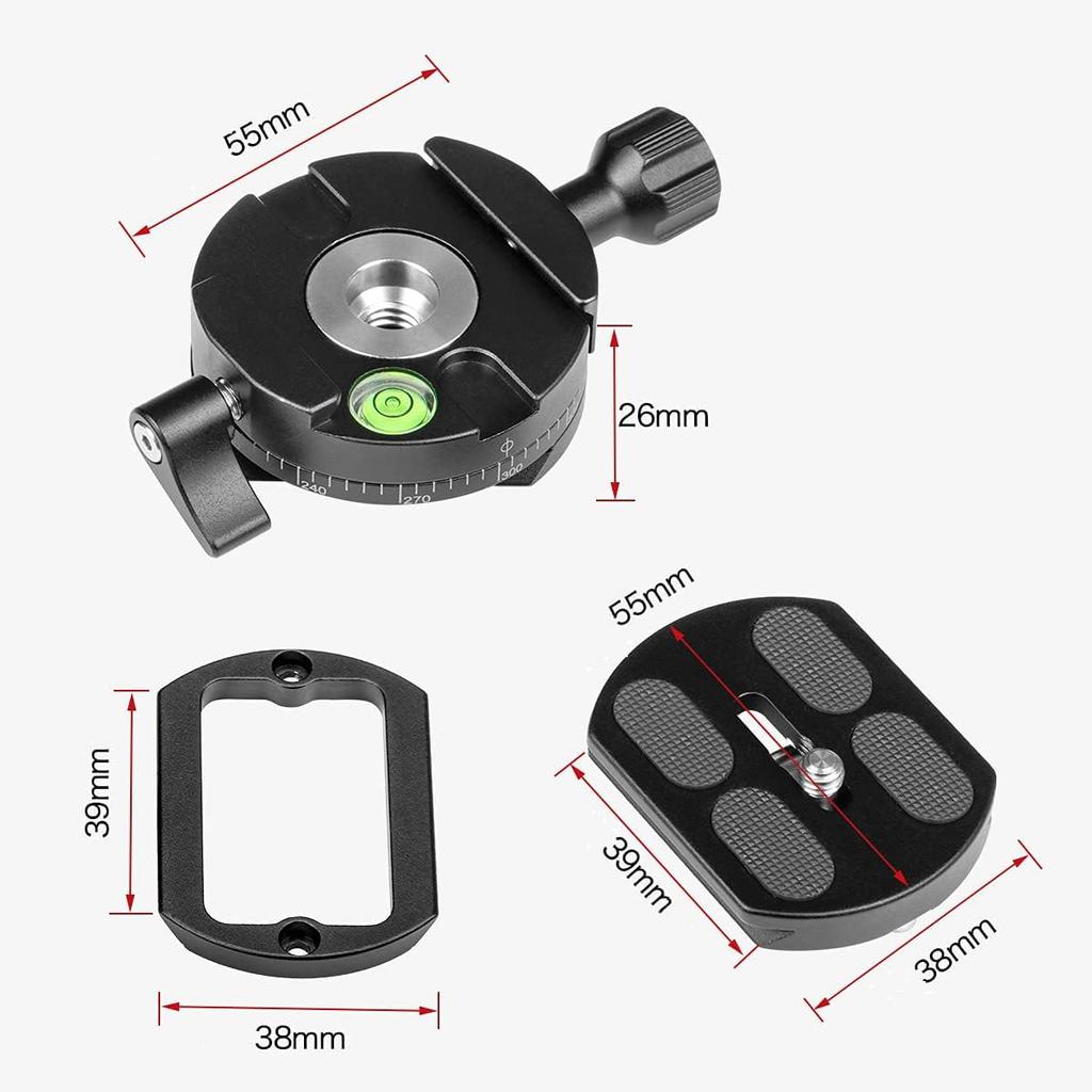 koolehaoda Panoramic Head with Plate and Panoramic Pan Base for DSLR and lbs Weight Capacity 360° Arca-Swiss Level, Cameras, Tripods, Monopods, 22.8