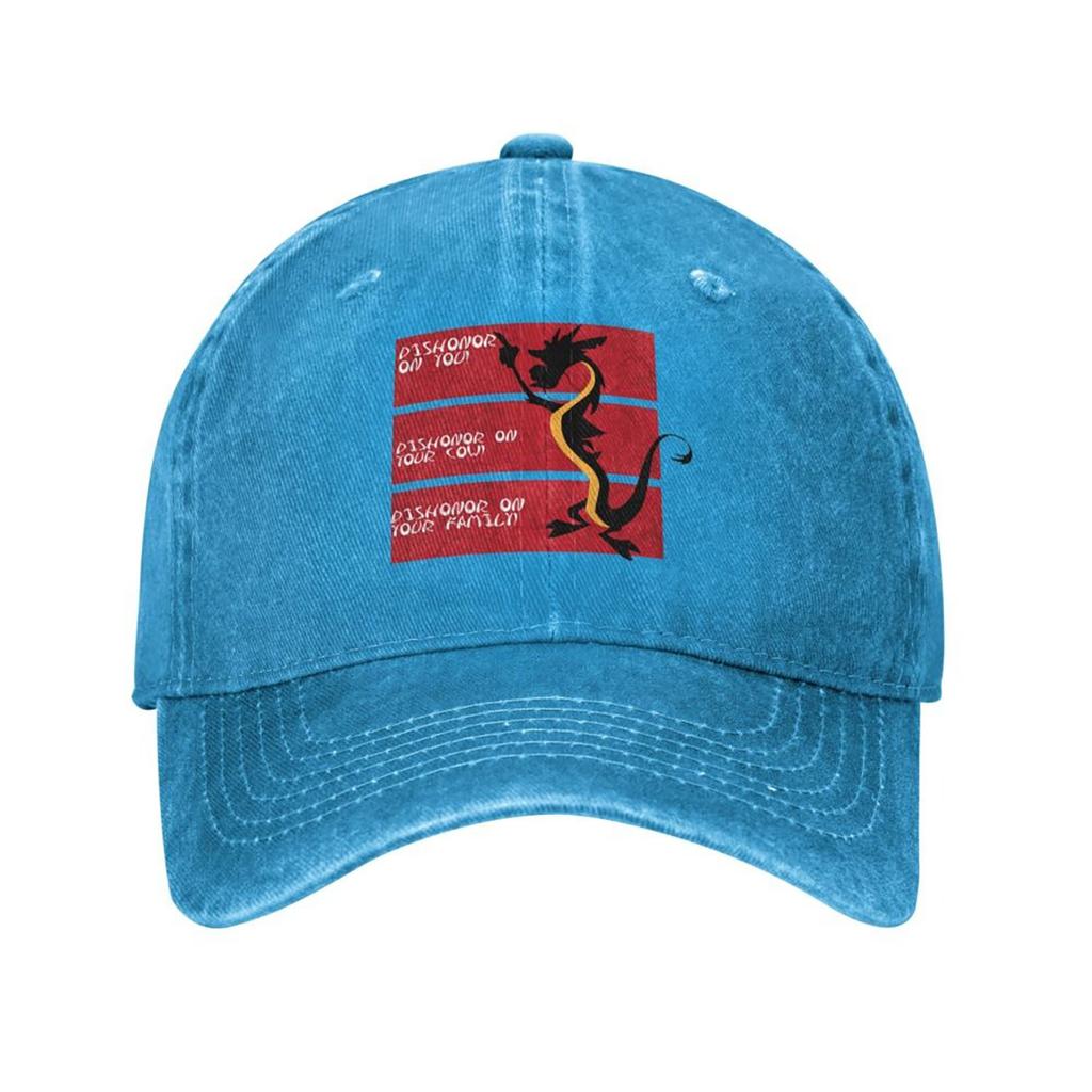 Classic Dishonor Mulan Mushu Baseball Cap Men Women Distressed Washed Cap Outdoor Workouts Adjustable Fit Caps Hat