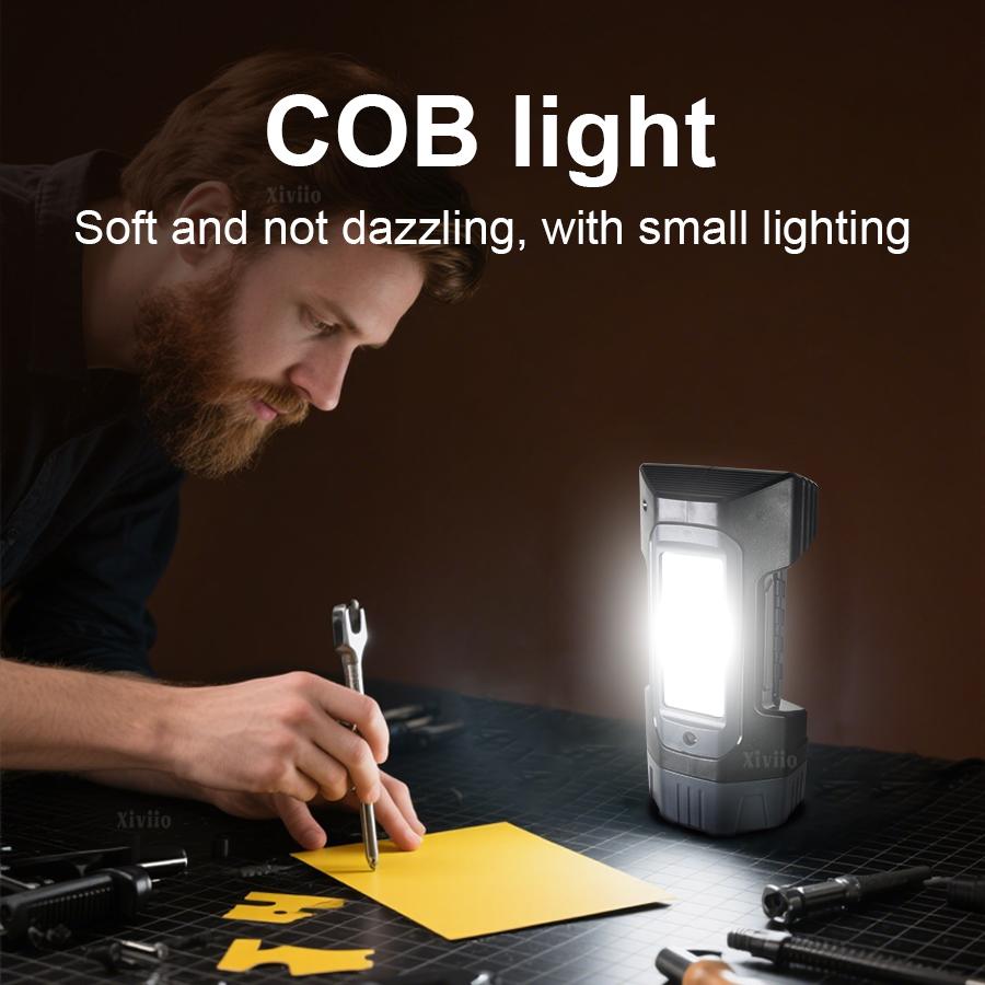 Spotlight Rechargeable Solar/USB Charging High Power LED Flashlight Tactical Super Bright Outdoor Waterproof Lantern