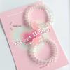 Clear Wing Heart Hair Ring: Cute Seamless Peach Heart Phone Ring Hairband - No Damage Hair Accessory for Girls