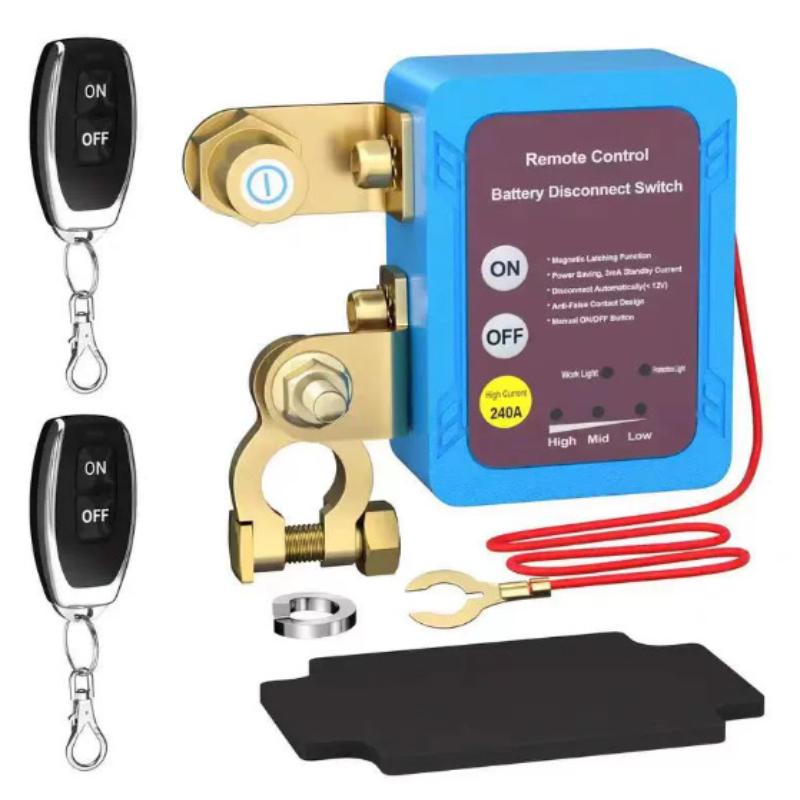 

Remote Battery Disconnect 240A With LED Voltage Display Automatic Power Shut Off For Automobiles