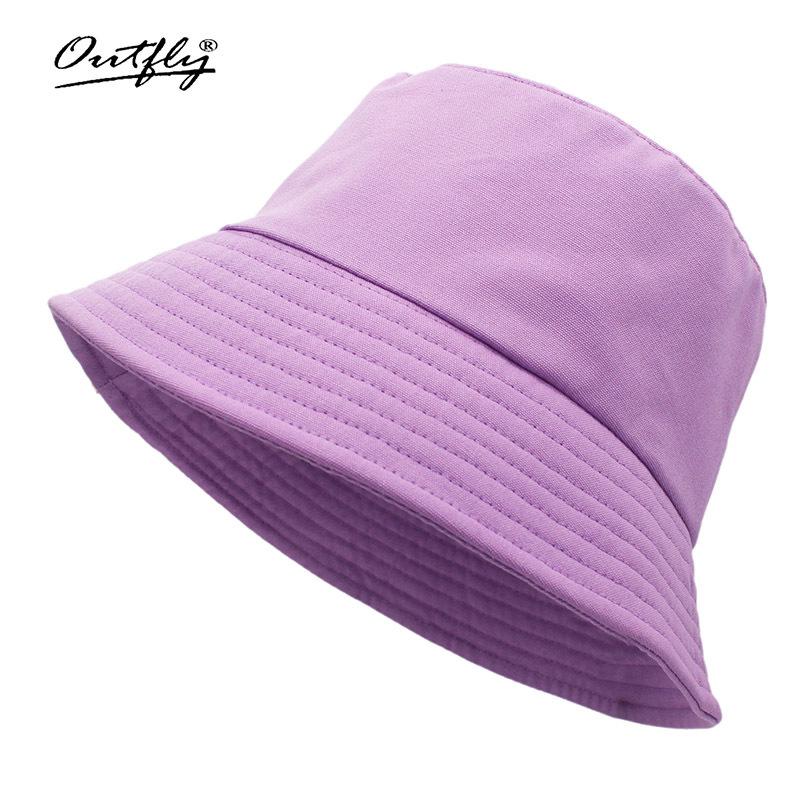 Solid color bucket hat cotton shows small face daily face covering sunscreen basin hat bucket hat can be printed LOGO