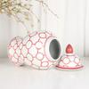Ceramic Checkmate Jar Red Gingerbread Jar Flower Vase Porcelain Ornament Chinese Handicraft Home Decoration Accessories