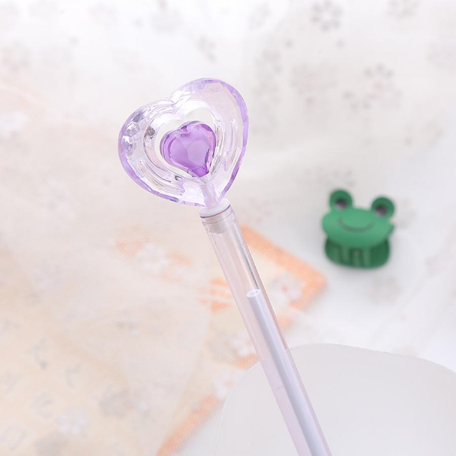 10ks 0,5mm Creative Crystal Love Gel Pen Roztomilé psací potřeby Vodní pero Fairy Stick Vysoce vypadající kancelářské podpisové pero