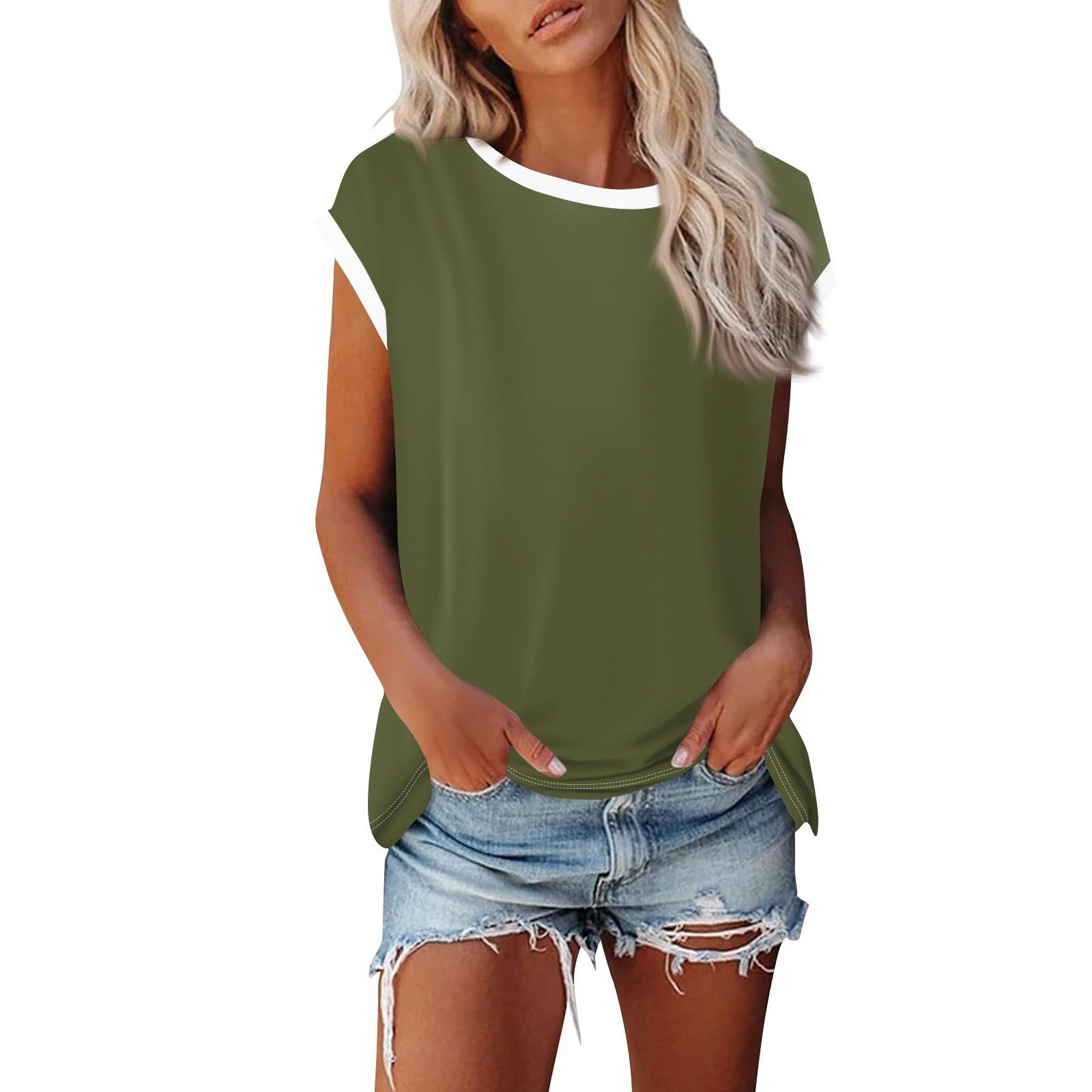 

Модная женская однотонная свободная рубашка с круглым вырезом и короткими рукавами, повседневный топ с короткими рукавами XXL