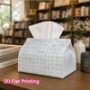1pc, 2d Flat Printing, Tissue Box Unique Blue Tile Pattern Printed Tissue Box, Suitable for Napkin Storage In Cars, Kitchens, and Restaurants, Home De