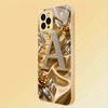 Diamondset Letter High-end Phone Case Electroplated Glass TPU PhoneCase for iPhone 17 16 15 14 13 12 11pm Pro Plus Dropresistant