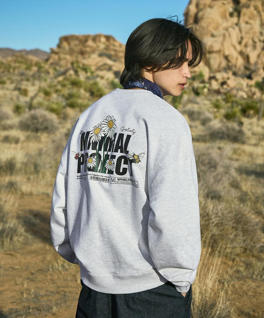 MINIMALPROJECT Daisy Flower Sweatshirt Mmt138-Z [Ashgray]
