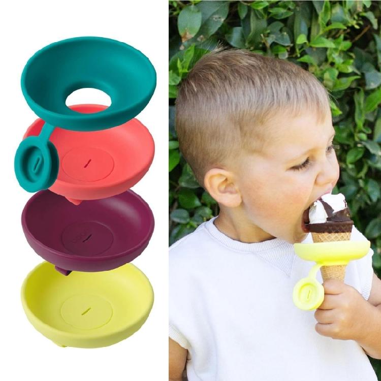 Pack of 4 Leak-Proof Cone Support Colorful Silicone Food-grade Drip-Proof Children Popsicles Rack for Home Use