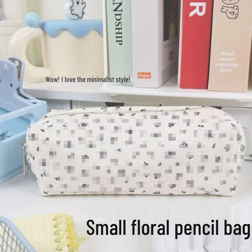 High-Capacity Cute Bow Makeup & Stationery Bag for Students