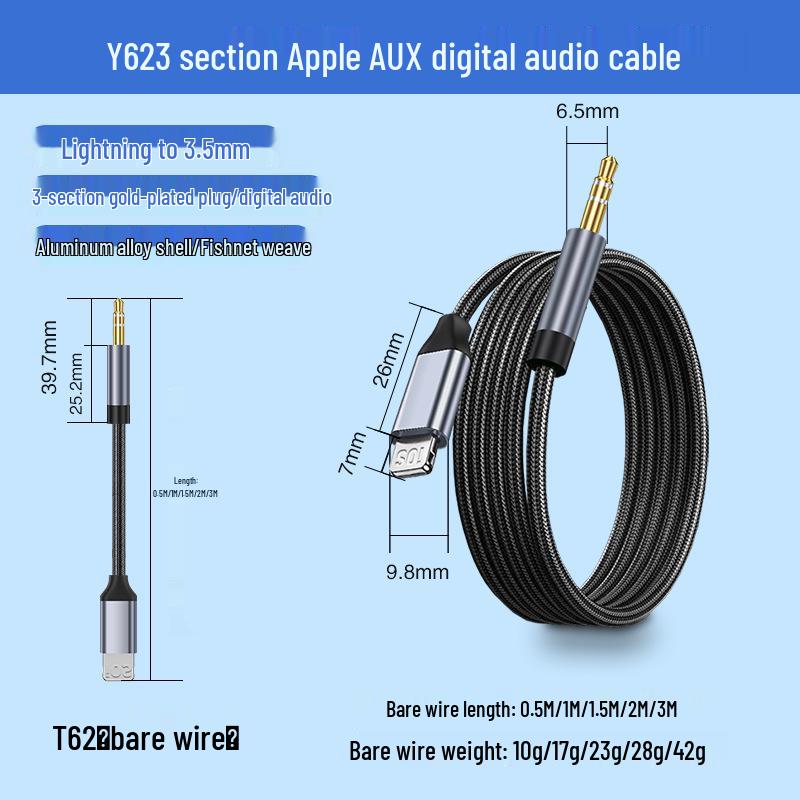 Typ C auf 3,5 mm Audiokabel für Kopfhörer, Computer, Autos, Mikrofone, Telefone und Live-Übertragungen