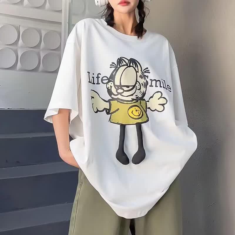 La Chapelle Women s Cartoon Print Short-Sleeve T-Shirt M