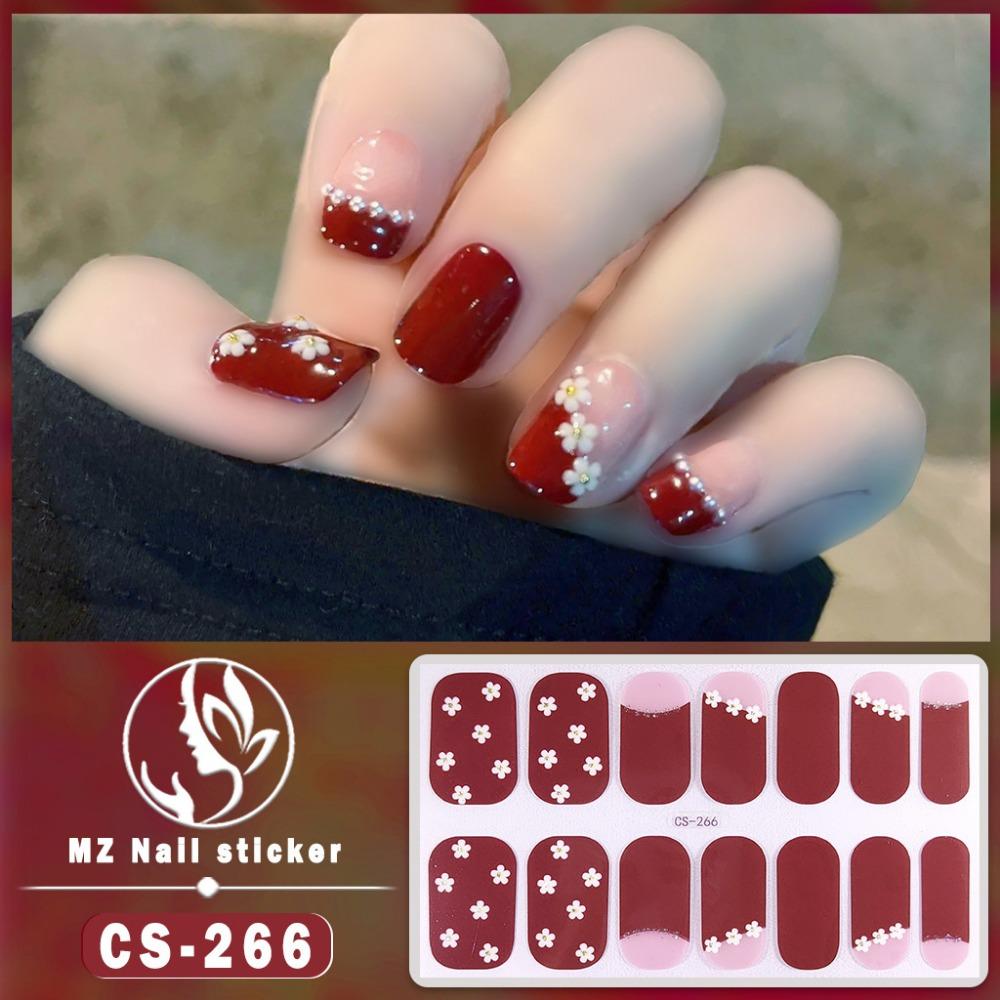 New Waterproof Bake-on Gel Nail Film, Full Sticker, New Year Nail Art Film, Nail Paper Film, Paper Patch