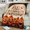 Halloween Pumpkin Ghost Print Flannel Blanket Cozy Warm Throw Bedroom Sofa Present Indoor Home Holiday Lounge Bedding Decor