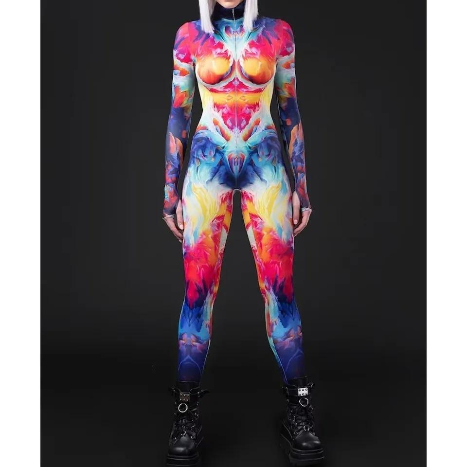 

Унисекс Киберпанк 3D цифровая печать Хэллоуин вечеринка ролевая игра наряд для женщин мужчин косплей костюм карнавальный комбинезон Adults XXXL