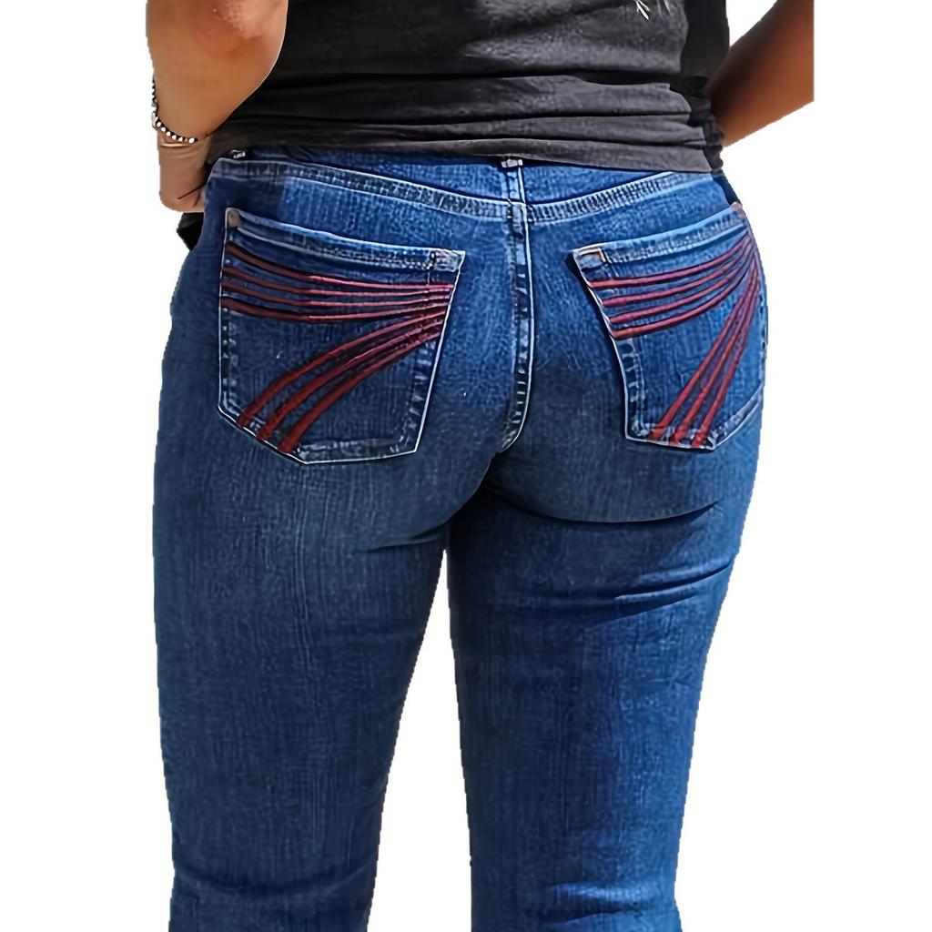 Damen Retro Straight Leg High Waisted Jeans
