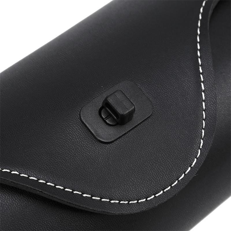 Nová univerzální PU kůže na motocyklu přední vidlice Taška na nářadí Úložný prostor Brašna na sedlovou brašnu Černá