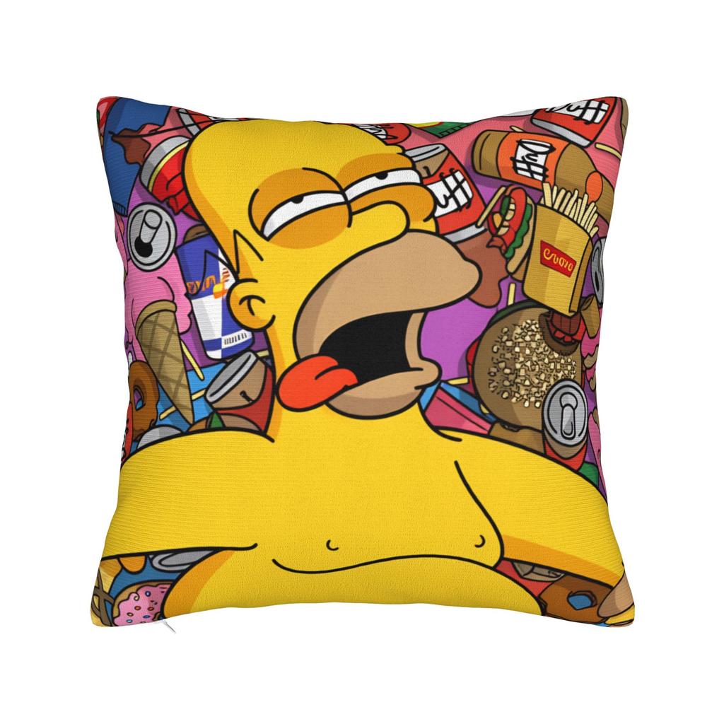 S-Simpsons Characters Group Portrait Pillow Cover Custom Cushion Cover Retro Trendy Pillow Case For Living Room Chair