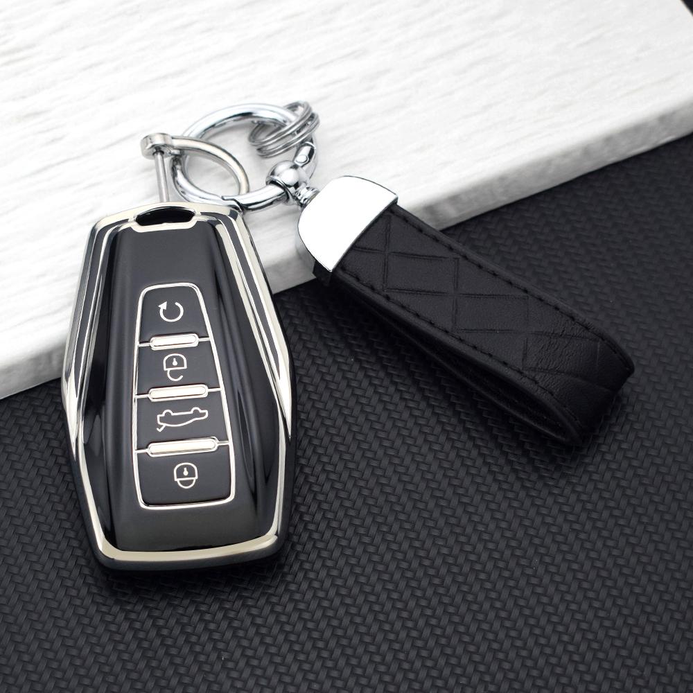 Car Key Case Cover For Geely Coolray Atlas Boyue Nl3 Emgrand X7 Ex7 Gt Gc9 Borui Soft Tpu Key Protective Holder Key Chain Set
