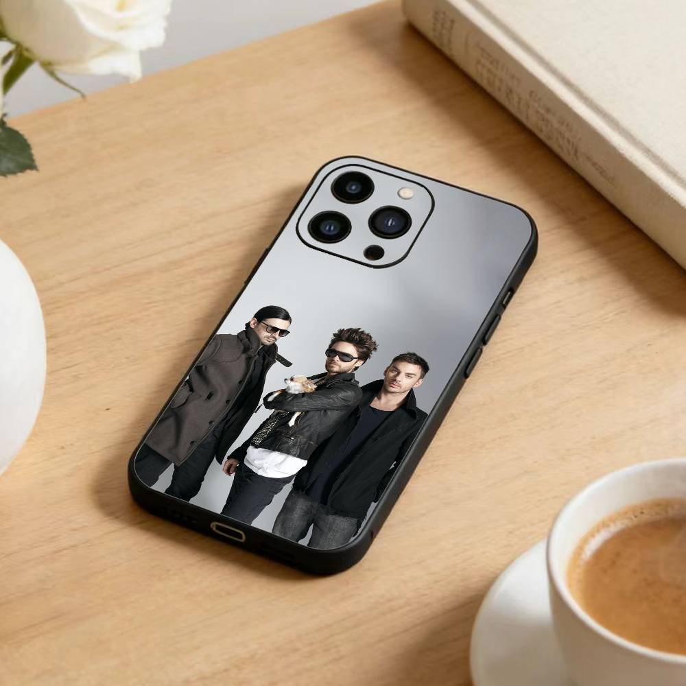 30 Seconds To Mars Phone Case For iPhone 16,15,14,13,12,17,Pro Max,Plus Silicone Black Case