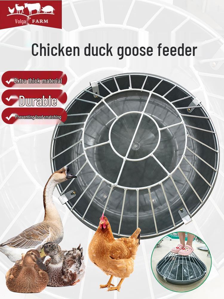 Stainless Steel Round Feeding Trough for Chickens, Ducks, and Pigs - New Style