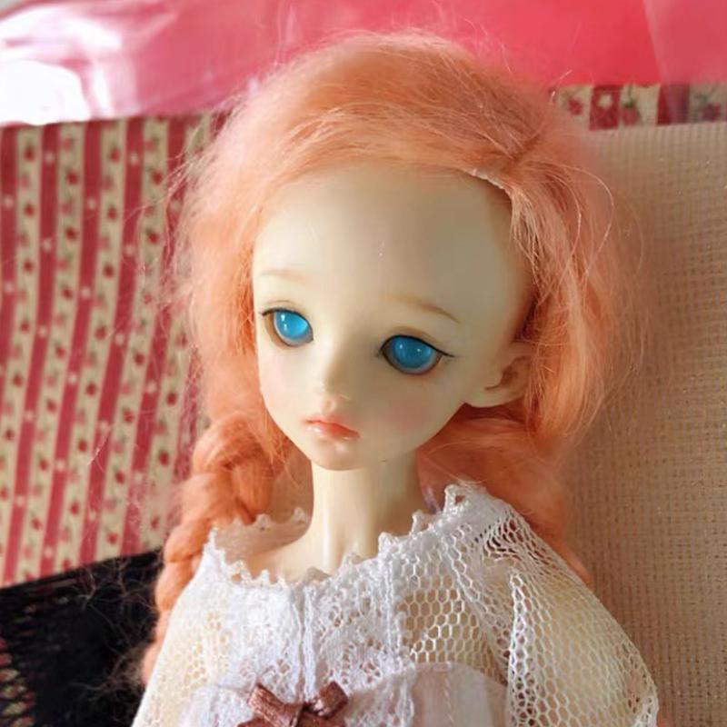 Niedliche Mongolei Fell Schaffell Wolle Extensions Lockige Textur Haarsträhne Lockige Haarverlängerungen Für Sd Blyth Perücken Haare Für Bjd Puppen