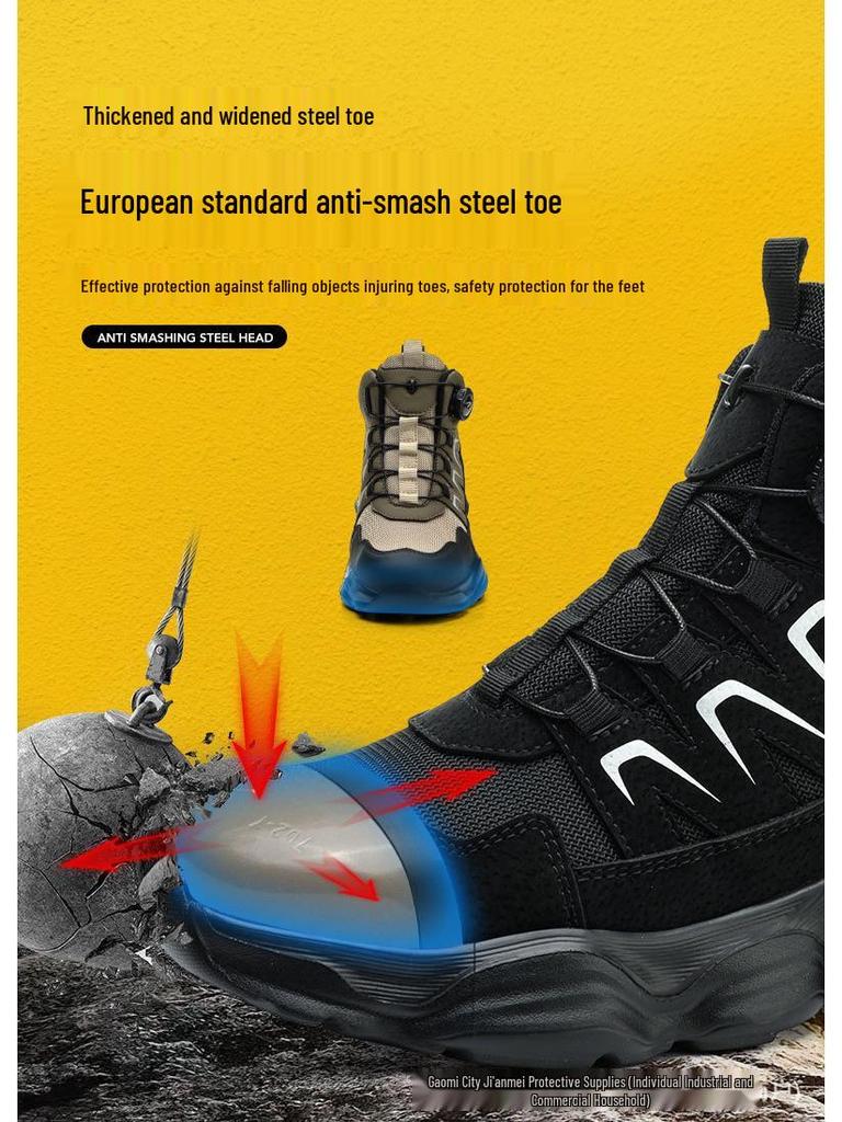 ComfortTech High-Top Safety Shoes - Anti-Smash, Anti-Puncture, Wear-Resistant and Comfortable for Long Standing