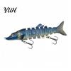 Professional Fishing Supplies 13CM/17G Multi-Jointed Lure, Realistic 8-Section Swimbait with Hooks, Lifelike Baits Bionic Hard Artificial Bait