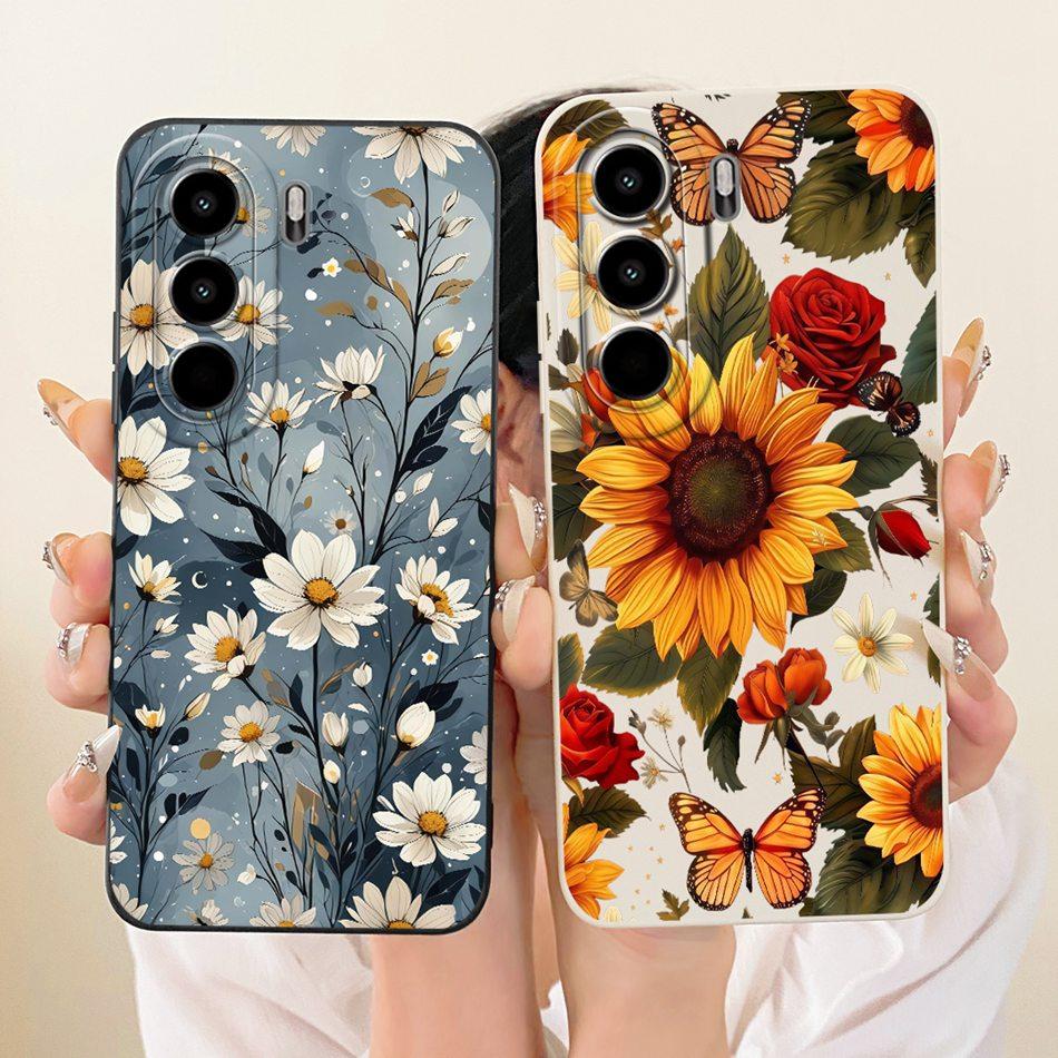 For Itel Power 70 / Itel P70 Cute Cat Flower Cartoon Phone Case For Itel P70 Power70 P673L Shockproof Soft Silicone Bumpers