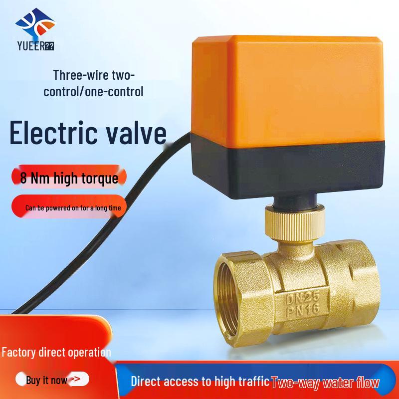 220V DN15 Měděný závitový elektrický kulový ventil pro regulaci vody