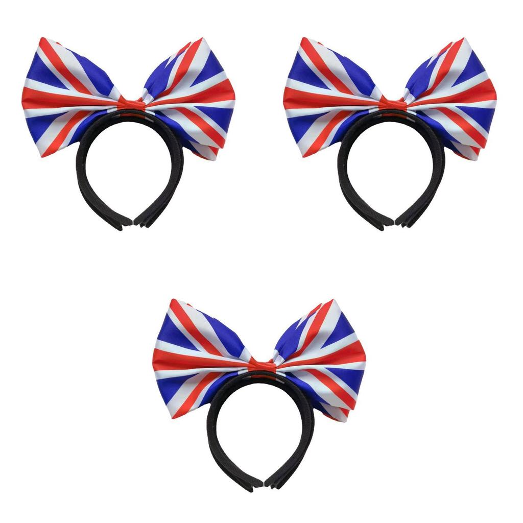 Platinum Jubilee Union Jack Bow Tie Headband Hairband For Men And Women Perfect For Celebrations