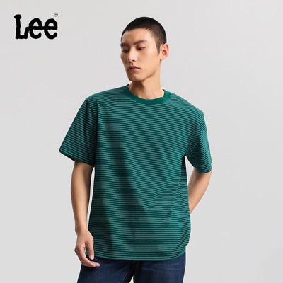 T-shirt a righe girocollo da uomo