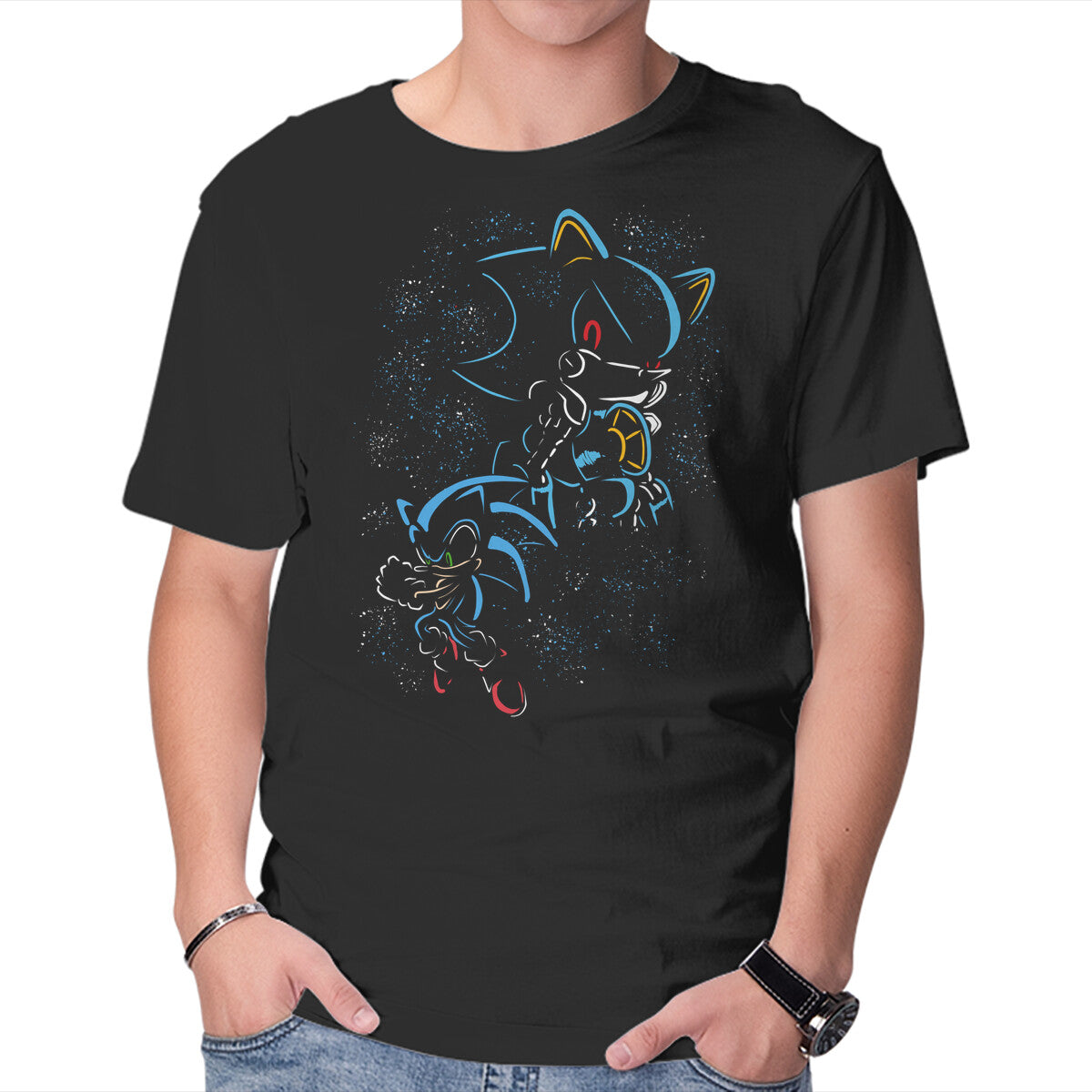 Unisex Crew Neck T-Shirt Cyber Menace Graphic Short Sleeve Casual Tee XS