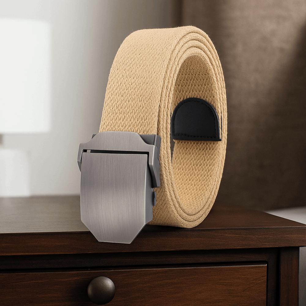 Zinc Zinc Alloy Canvas Waistband Solid Color Sturdy Cloth Belt Fashion Men Weaving Belt  Gifts