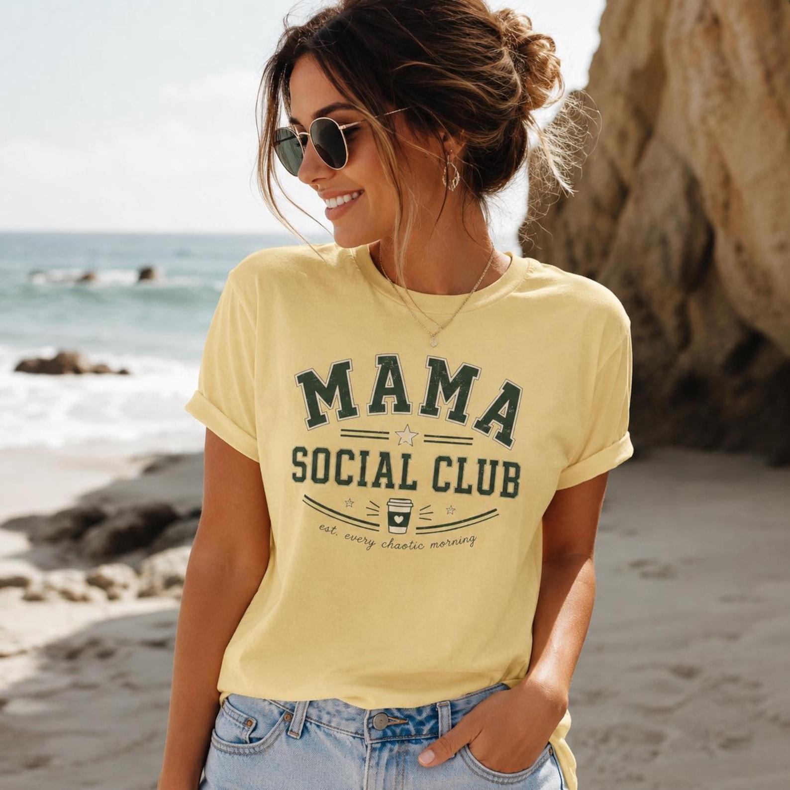 Comfort Colors Mama Social Club T-Shirt, Mama Birthday T-Shirt, Comfort Colors Mom Shirt, Funny Mama Shirt, Mother Day Gift Tee XL