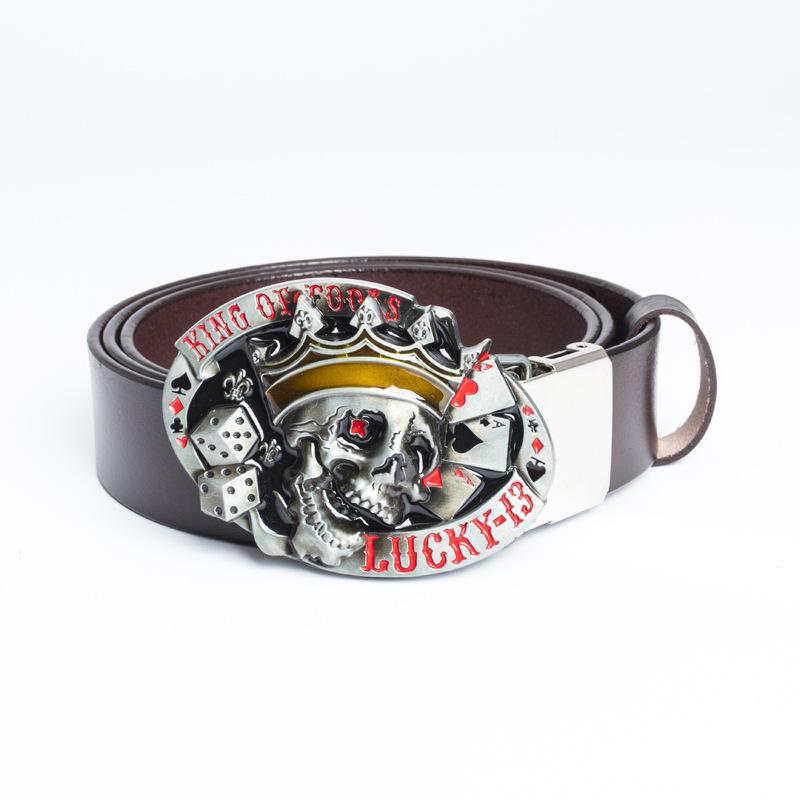 

Ретро-модный мужской ремень с пряжкой из цельной двухслойной коровьей кожи 130cm