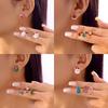4 Pcs/Set Cartoon Christmas Gingerbread Santa Earrings Stud for Women Cute Xmas Tree Cane Elk Wreath Earrings Party Jewelry Gift