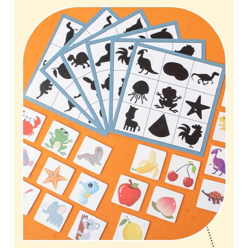 Childrens Wooden Shadow Matching Puzzle Board For Concentration Learning Early